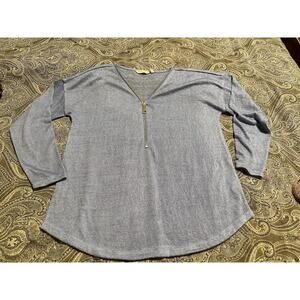 Soft Surroundings Valentina Zip Sweater Size XL Style 29077 Blue Half Zip